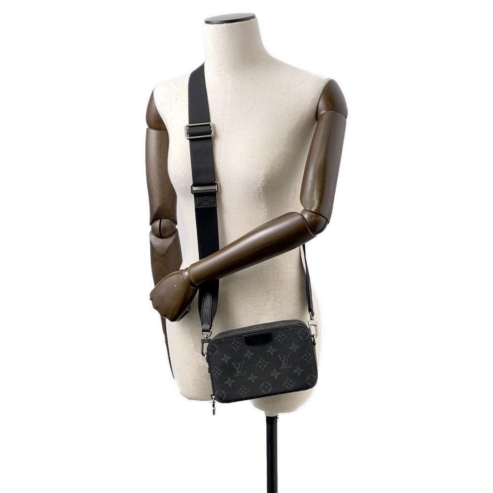 Louis Vuitton Shoulder Bag Monogram Eclipse Black Alpha Wearable Wallet Black - Picture 4 of 12